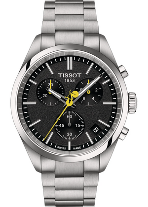 Tissot PR 100 Tour De France Chronograph Black Dial Silver Steel Strap Watch for Men - T150.417.11.051.00 Authentic Buy Shop Now