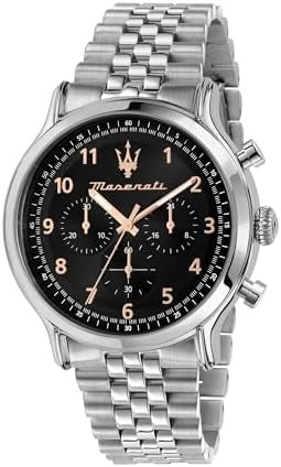 Maserati Epoca Chronograph Limited Edition Black Dial Silver Steel Strap Watch for Men - R8873618029 Authentic Buy Shop Now