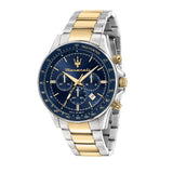 Maserati SFIDA Limited Edition Chronograph Blue Dial Two Tone Steel Strap Watch for Men - R8873640017 Authentic Buy Shop Now