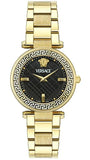 Versace Reve Analog Black Dial Gold Steel Strap Watch for Women - VE8B00624 Authentic Buy Shop Now