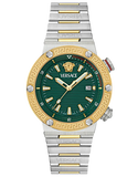 Versace Greca Logo Diver Quartz Green Dial Two Tone Steel Strap Watch for Men - VE8G00524 Authentic Buy Shop Now