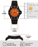 Emporio Armani World Explorer Orange Dial Black Silicone Strap Watch for Men - AR11684 Authentic Buy Shop Now