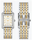 Tory Burch Eleanor White Dial Two Tone Steel Strap Watch for Women - TBW1070 Authentic Buy Shop Now