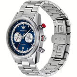 Emporio Armani Racer Chronograph Blue Dial Silver Steel Strap Watch for Men - AR11676 Authentic Buy Shop Now