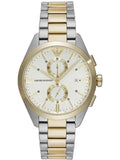 Emporio Armani Elegant Chronograph Cream Dial Two Tone Steel Strap Watch for Men - AR11605 Authentic Buy Shop Now