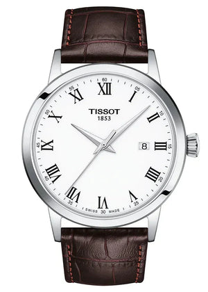Tissot T Classic Dream Quartz White Dial Brown Leather Strap Watch for Men - T129.410.16.013.00 Authentic Buy Shop Now