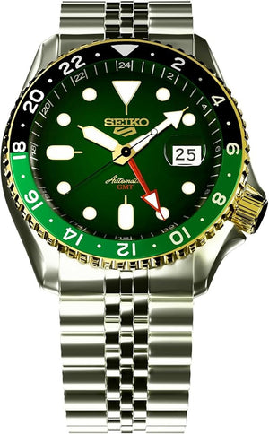 Seiko 5 Sports Forest Green Sunrise Limited Edition Green Dial Silver Steel Strap Watch for Men - SSK050K1 Authentic Buy Shop Now