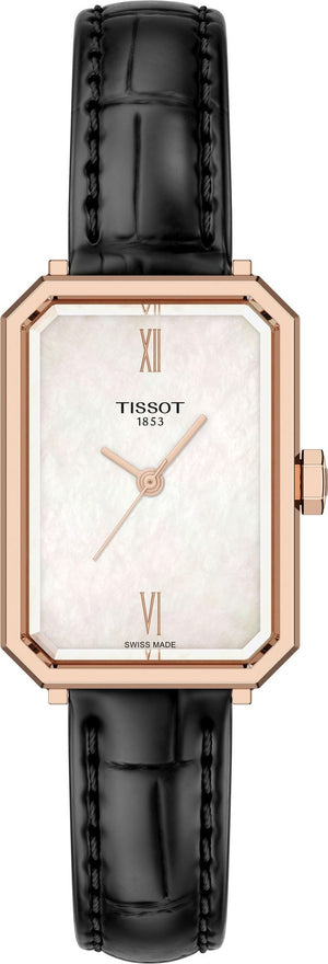 Tissot SRV White Mother of Pearl Dial Black Leather Strap Watch for Women - T160.110.36.113.00 Authentic Buy Shop Now