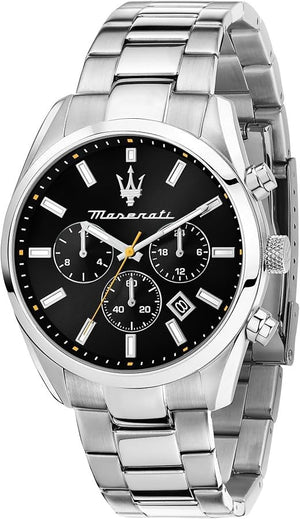Maserati Attrazione Chronograph Black Dial Silver Steel Strap Watch for Men - R8853151010 Authentic Buy Shop Now
