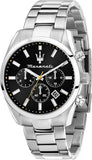 Maserati Attrazione Chronograph Black Dial Silver Steel Strap Watch for Men - R8853151010 Authentic Buy Shop Now