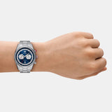Emporio Armani Racer Chronograph Blue Dial Silver Steel Strap Watch for Men - AR11676 Authentic Buy Shop Now