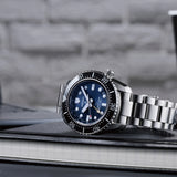 Seiko Prospex Diver Scuba Automatic Blue Dial Silver Steel Strap Watch for Men - SBEJ021 Authentic Buy Shop Now