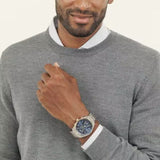 Hugo Boss Skytraveller Chronograph Blue Dial Two Tone Steel Strap Watch for Men - 1514247 Authentic Buy Shop Now