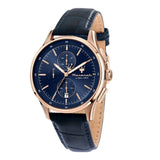 Maserati Sorpasso Chronograph Blue Dial Blue Leather Strap Watch for Men - R8871624009 Authentic Buy Shop Now