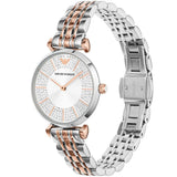 Emporio Armani Gianni T Bar Silver Dial Two Tone Steel Strap Watch for Women - AR11537 Authentic Buy Shop Now