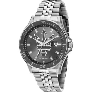 Maserati SFIDA Chronograph Grey Dial Silver Steel Strap Watch for Men - R8853140010 Authentic Buy Shop Now