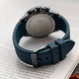 Hugo Boss Runner Chronograph Blue Dial Blue Silicone Strap Watch for Men - 1514142 Authentic Buy Shop Now