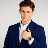 Maserati Velocità Date Blue Dial Two Tone Steel Strap Watch for Men - R8853152001 Authentic Buy Shop Now