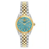 Versace V-Code Analog Turquoise Dial Two Tone Steel Strap Watch for Women - VE8I00524 Authentic Buy Shop Now