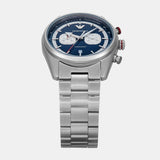 Emporio Armani Racer Chronograph Blue Dial Silver Steel Strap Watch for Men - AR11676 Authentic Buy Shop Now