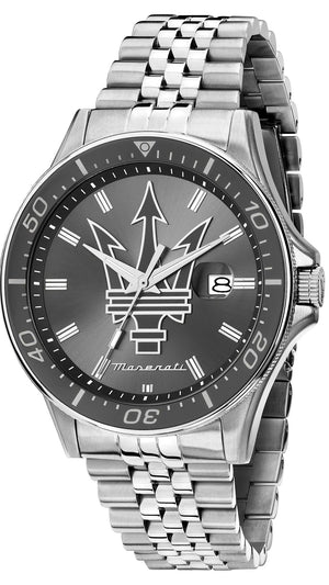 Maserati SFIDA Chronograph Grey Dial Silver Steel Strap Watch for Men - R8853140010 Authentic Buy Shop Now