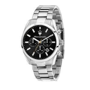 Maserati Attrazione Chronograph Black Dial Silver Steel Strap Watch for Men - R8853151010 Authentic Buy Shop Now