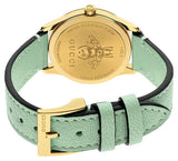 Gucci G Timeless Silver Dial Green Leather Strap Watch for Women - YA1265040 Authentic Buy Shop Now