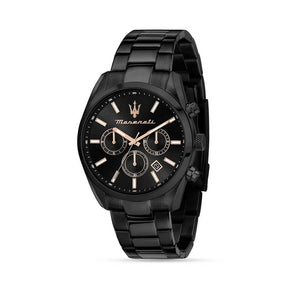 Maserati Attrazione Chronograph Black Dial Black Steel Strap Watch for Men - R8853151009 Authentic Buy Shop Now