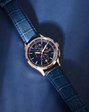 Maserati Sorpasso Chronograph Blue Dial Blue Leather Strap Watch for Men - R8871624009 Authentic Buy Shop Now
