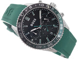 Hugo Boss Runner Chronograph Black Dial Green Silicone Strap Watch for Men - 1514246 Authentic Buy Shop Now