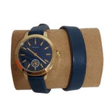 Tory Burch Collins Quartz Blue Dial Blue Leather Strap Watch for Women - TBW1303 Authentic Buy Shop Now
