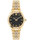 Versace Hellenyium Quartz Black Dial Gold Steel Strap Watch for Women - VE2S00622 Authentic Buy Shop Now