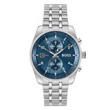 Hugo Boss Skytraveller Chronograph Blue Dial Silver Steel Strap Watch for Men - 1514216 Authentic Buy Shop Now