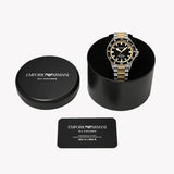 Emporio Armani Sea Explorer Black Dial Two Tone Steel Strap Watch for Men - AR60089 Authentic Buy Shop Now
