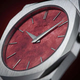 D1 Milano Ultra Thin Red Dial Silver Steel Strap Watch for Men - D1-UTBJ20 Authentic Buy Shop Now