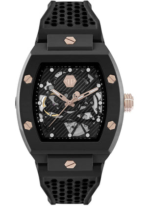 Philipp Plein The $Keleton Black Dial Black Silicone Strap Watch for Men - PWVBA0523 Authentic Buy Shop Now