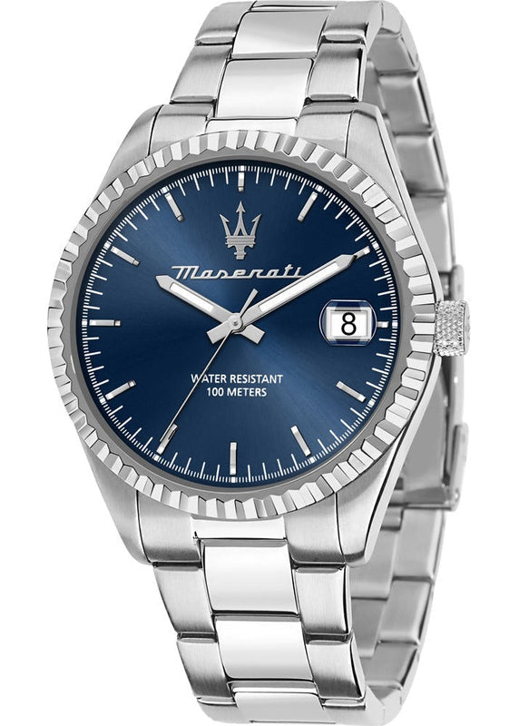 Maserati Competizione Blue Dial Silver Steel Strap Watch for Men - R8853100029 Authentic Buy Shop Now