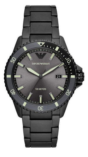 Emporio Armani World Explorer Black Dial Black Steel Strap Watch for Men - AR11398 Authentic Buy Shop Now