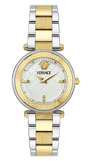 Versace Reve Analog White Dial Two Tone Steel Strap Watch for Women - VE8B00724 Authentic Buy Shop Now