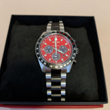 Seiko Prospex Speedtimer Solar Chronograph Datsun 240Z Collaboration Limited Edition Red Dial Two Tone Steel Strap Watch for Men - SBDL123 Authentic Buy Shop Now