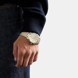 Emporio Armani Elegant Chronograph Cream Dial Two Tone Steel Strap Watch for Men - AR11605 Authentic Buy Shop Now