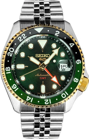 Seiko 5 Sports Forest Green Sunrise Limited Edition Green Dial Silver Steel Strap Watch for Men - SSK050K1 Authentic Buy Shop Now