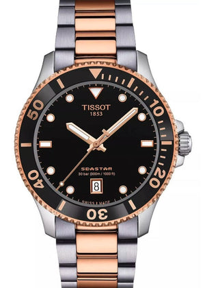 Tissot Seastar 1000 Quartz Black Dial Two Tone Steel Strap Watch for Men - T120.410.22.051.01 Authentic Buy Shop Now