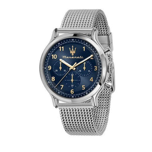 Maserati Epoca Limited Edition Chronograph Blue Dial Silver Mesh Strap Watch for Men - R8873618022 Authentic Buy Shop Now