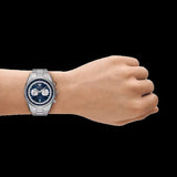 Emporio Armani Racer Chronograph Blue Dial Silver Steel Strap Watch for Men - AR11676 Authentic Buy Shop Now