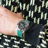 Hugo Boss Runner Chronograph Black Dial Green Silicone Strap Watch for Men - 1514246 Authentic Buy Shop Now