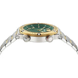Versace Greca Logo Diver Quartz Green Dial Two Tone Steel Strap Watch for Men - VE8G00524 Authentic Buy Shop Now
