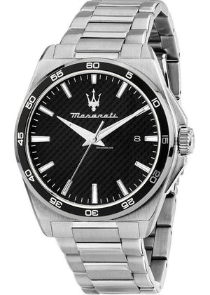 Maserati Velocità Date Black Dial Silver Steel Strap Watch for Men - R8853152002 Authentic Buy Shop Now