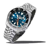 Seiko 5 Sports SKX Racers Heritage Velocity Blue Dial Silver Steel Strap Watch for Men - SSK045K1 Authentic Buy Shop Now