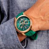 Maserati Successo Chronograph Green Dial Green Silicone Strap Watch for Men - R8871621038 Authentic Buy Shop Now